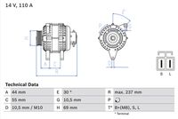 BOSCH 0986080640 - Alternador