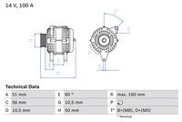 BOSCH 0986042750 - Alternador