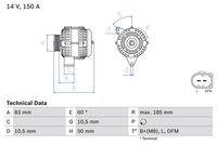 BOSCH 0986047560 - Alternador