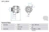 BOSCH 0986081410 - Alternador