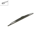 BOSCH 3397004591 - Lado de montaje: delante<br>Lado de montaje: lado del conductor<br>Longitud 1 [mm]: 550<br>Tipo de escobilla: Escobillas con arco, sin spoiler<br>