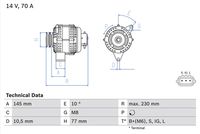 BOSCH 0986049510 - Alternador