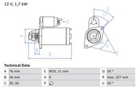 BOSCH 0986022010 - Motor de arranque