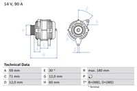 BOSCH 0986042000 - Alternador