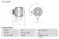 BOSCH 0986040360 - Alternador