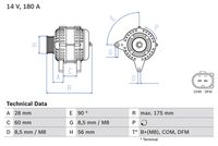 BOSCH 0986080090 - Alternador