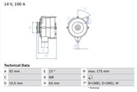 BOSCH 0986039450 - Alternador