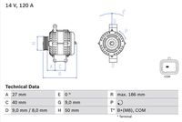 BOSCH 0986082570 - Alternador