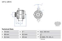 BOSCH 0986049670 - Alternador