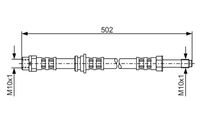 BOSCH 1987476971 - año construcción desde: 06/2000<br>Número de piezas necesarias: 2<br>Lado de montaje: Eje delantero<br>Longitud [mm]: 460<br>Rosca interior [mm]: M10x1<br>Rosca exterior [mm]: M10x1<br>Ancho de llave 1 [mm]: 14<br>Ancho de llave 2 [mm]: 17<br>