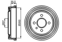 BOSCH 0986477021 - Código de motor: E 14 LV<OHC><br>Clase de caja de cambios: Transmisión automática<br>Código de motor: C 14 NZ<br>Código de motor: E 14 LV<OHC><br>Clase de caja de cambios: Caja de cambios manual<br>N.º de chasis (VIN) hasta: MB535154<br>Lado de montaje: Eje trasero<br>Diámetro interior de tambor de freno [mm]: 200<br>Diámetro exterior del tambor de freno [mm]: 242<br>H tamb. freno interna [mm]: 63<br>H tamb. freno total [mm]: 66,7<br>corona de agujeros - Ø [mm]: 100<br>Número de orificios: 4<br>Diámetro de centrado [mm]: 57,1<br>