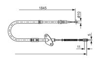 BOSCH 1987477118 - Lado de montaje: Atrás derecha<br>Tipo de freno: Tambor<br>Longitud [mm]: 1845<br>