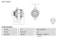 BOSCH 0986045370 - Alternador