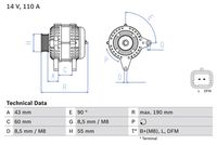 BOSCH 0986080140 - Alternador