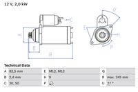 BOSCH 0986021220 - Motor de arranque