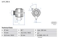 BOSCH 0986041190 - Alternador