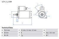 BOSCH 0986016290 - Motor de arranque