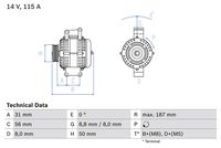 BOSCH 0986043660 - Alternador