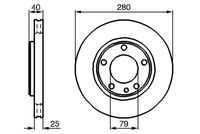 BOSCH 0986478890 - Lado de montaje: Eje delantero<br>Diámetro exterior [mm]: 280,0<br>Espesor de disco de frenos [mm]: 25,0<br>Espesor mínimo [mm]: 23,4<br>Tipo de disco de frenos: ventilado<br>Procesamiento: altamente carbonizado<br>Superficie: revestido<br>Número de orificios: 5<br>corona de agujeros - Ø [mm]: 120,0<br>Altura [mm]: 40,0<br>Diámetro de centrado [mm]: 79,0<br>Diámetro interior [mm]: 142,5<br>Diámetro de orificio [mm]: 14,6<br>Homologación: E1 90R-02C0115/1125<br>