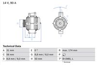 BOSCH 0986042530 - Alternador