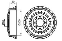 BOSCH 0986477146 - Lado de montaje: Eje trasero<br>Diámetro interior de tambor de freno [mm]: 200,0<br>Rebajado máx. tambor de freno [mm]: 201,5<br>H tamb. freno interna [mm]: 50,0<br>Número de orificios: 4<br>corona de agujeros - Ø [mm]: 98,0<br>Diámetro de orificio [mm]: 13,2<br>H tamb. freno total [mm]: 67,5<br>Diámetro exterior del tambor de freno [mm]: 256,0<br>Diámetro alojamiento [mm]: 60,0<br>