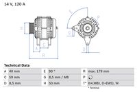 BOSCH 0986038950 - Alternador