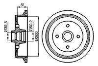 BOSCH 0986477016 - Lado de montaje: Eje trasero<br>Diámetro interior de tambor de freno [mm]: 200<br>H tamb. freno interna [mm]: 52<br>H tamb. freno total [mm]: 81<br>Llanta, nº de taladros: 4<br>Diám. buje de rueda [mm]: 40<br>Diámetro exterior del tambor de freno [mm]: 241<br>Peso [kg]: 5,76<br>corona de agujeros - Ø [mm]: 108<br>Diám. buje de rueda 2[mm]: 50<br>