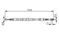 BOSCH 1987477305 - Cable de accionamiento, freno de estacionamiento