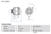 BOSCH 0986042780 - Alternador