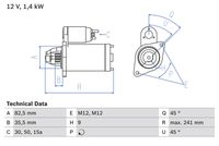 BOSCH 0986013600 - Motor de arranque