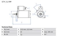 BOSCH 0986016300 - Motor de arranque