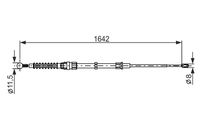 BOSCH 1987482267 - Lado de montaje: Atrás derecha<br>Lado de montaje: Atrás izquierda<br>Longitud 1/Longitud 2 [mm]: 1642/1044<br>Tipo de freno: Discos<br>