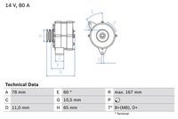 BOSCH 0986034120 - Alternador