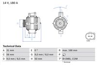 BOSCH 0986047650 - Alternador