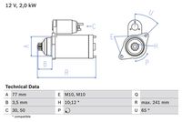 BOSCH 0986014141 - Motor de arranque