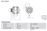 BOSCH 0986044480 - Alternador