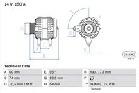 BOSCH 0986045031 - Alternador