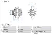 BOSCH 0986041530 - Alternador