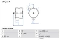 BOSCH 0986030130 - Alternador