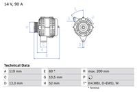 BOSCH 0986039660 - Alternador