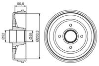 BOSCH 0986477206 - Dinámica de frenado / conducción: para vehículos con ABS<br>Lado de montaje: Eje trasero<br>Artículo complementario / información complementaria 2: sin cojinete rueda<br>Artículo complementario / información complementaria 2: sin anillo sensor ABS<br>Diámetro interior de tambor de freno [mm]: 203,0<br>Rebajado máx. tambor de freno [mm]: 204,5<br>H tamb. freno interna [mm]: 48,0<br>Diámetro alojamiento [mm]: 52,0<br>Número de orificios: 4<br>corona de agujeros - Ø [mm]: 100,0<br>Medida de rosca: M12x1,5<br>H tamb. freno total [mm]: 76,0<br>Diámetro exterior del tambor de freno [mm]: 234,0<br>Homologación: E1 90R-02D0955/0095<br>