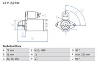 BOSCH 0986022880 - Motor de arranque