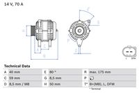 BOSCH 0986042620 - Alternador