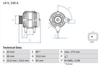 BOSCH 0986082240 - Alternador