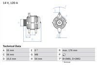 BOSCH 0986046150 - Alternador