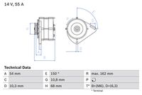 BOSCH 0986039501 - Alternador