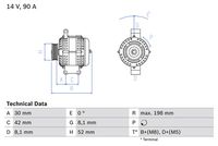 BOSCH 0986041800 - Alternador