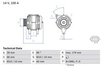 BOSCH 0986083970 - Alternador