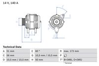 BOSCH 0986046230 - Alternador