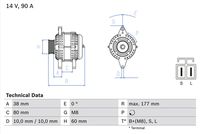 BOSCH 0986049800 - Alternador